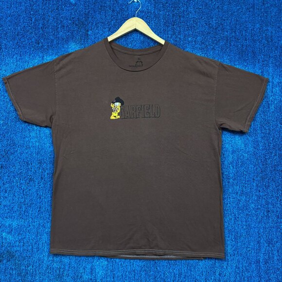 Garfield Cartoon Brown T-shirt Size Extra Large - Picture 1 of 4